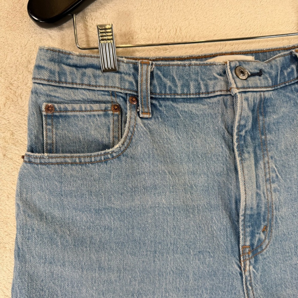 Abercrombie & Fitch 90s Straight Ultra High Rise Denim REWORKED Shorts 31 12R - Picture 3 of 12